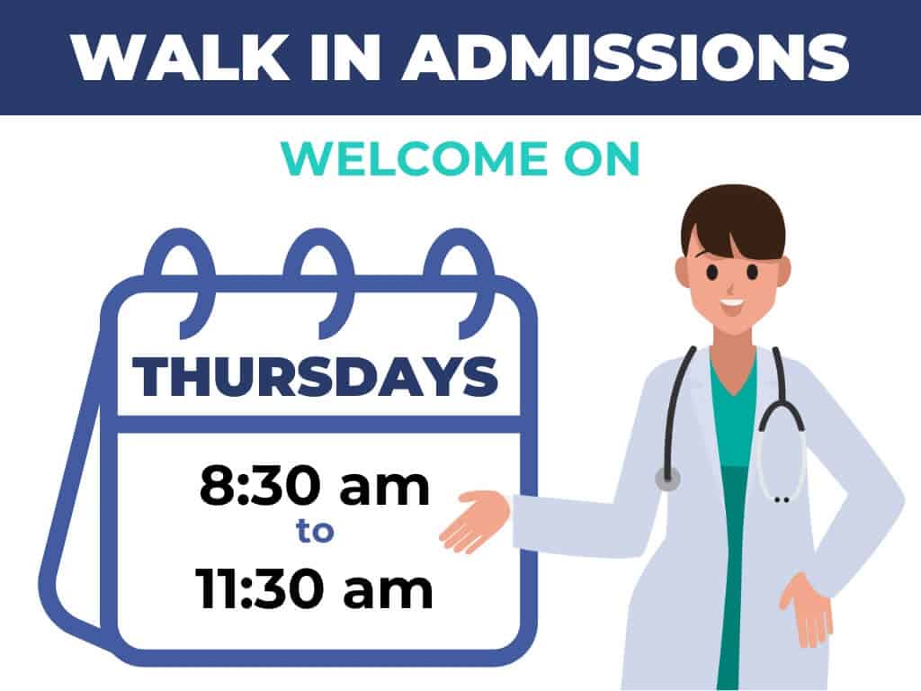 Walk in admission popup